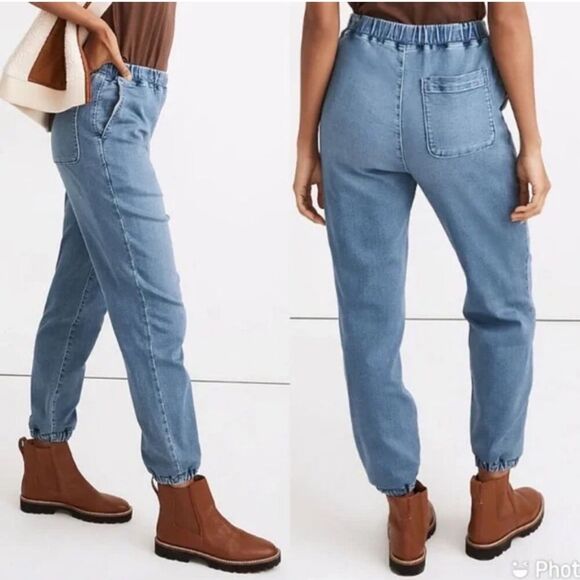 Madewell Blue Ankle Cropped Jeans - Picture 1 of 8